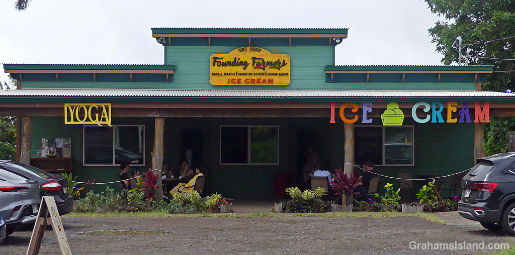 The Founding Farmers ice cream shop in Hawi, Hawaii