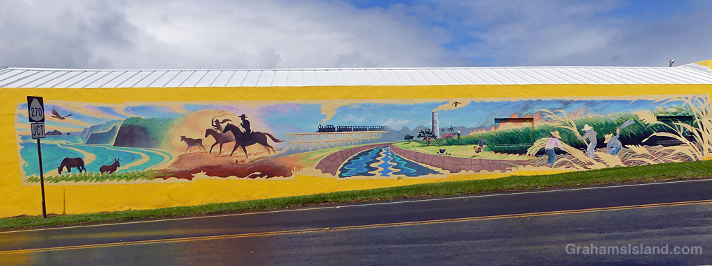 A mural on the side of the post office in Hawi, Hawaii