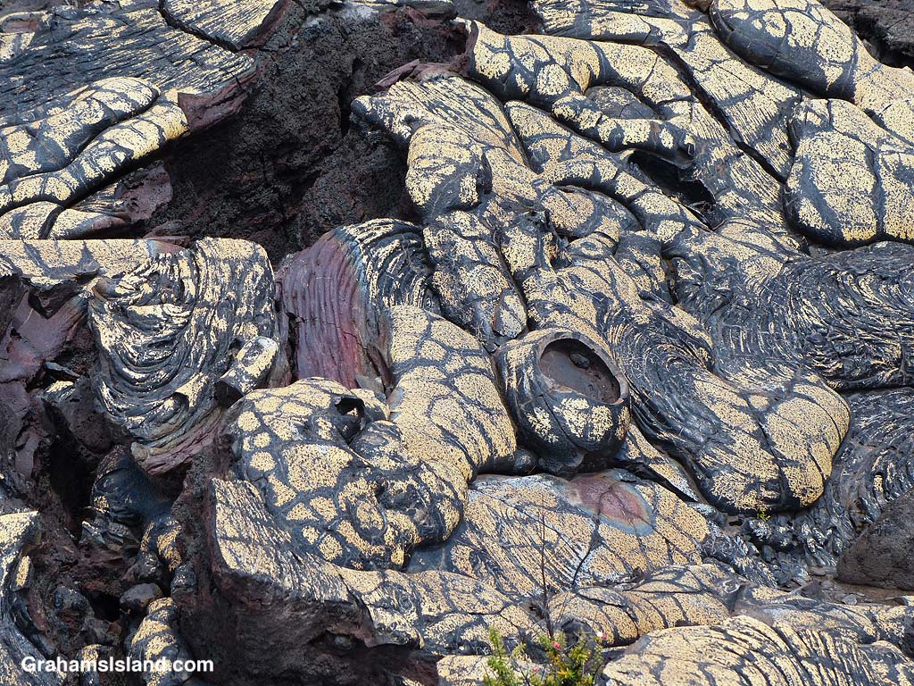 Colorful lava at Hawaii Volcanoes National Park