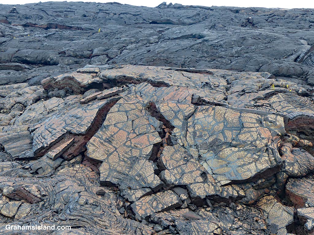 Colorful lava at Hawaii Volcanoes National Park