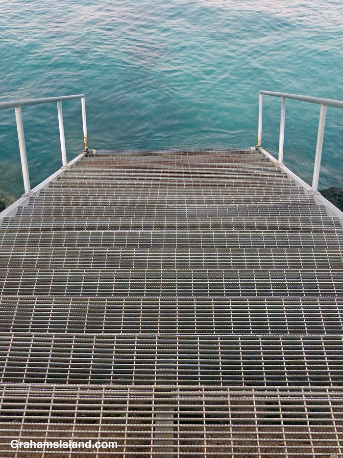 Steps leading down to the water in Kawaihae, Hawaii