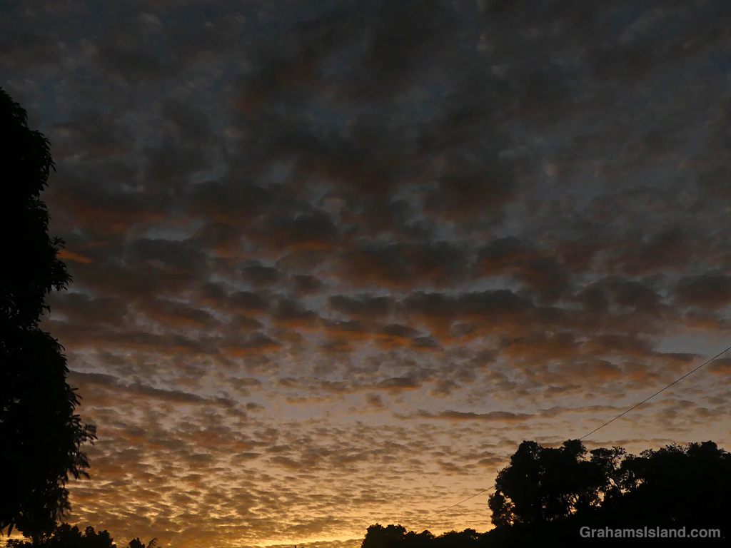 A sunset sky over Hawi, Hawaii
